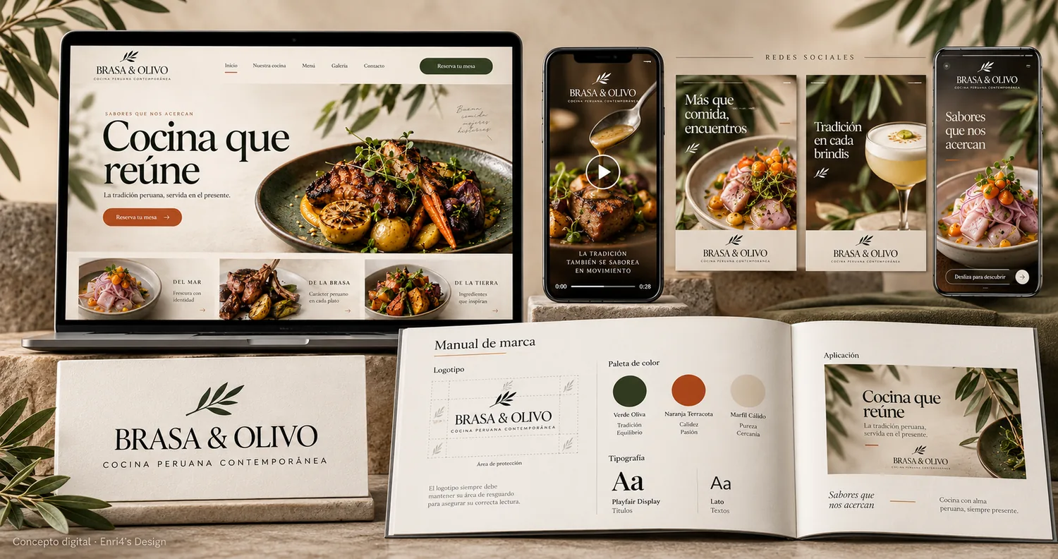 Concepto de marca para Brasa & Olivo