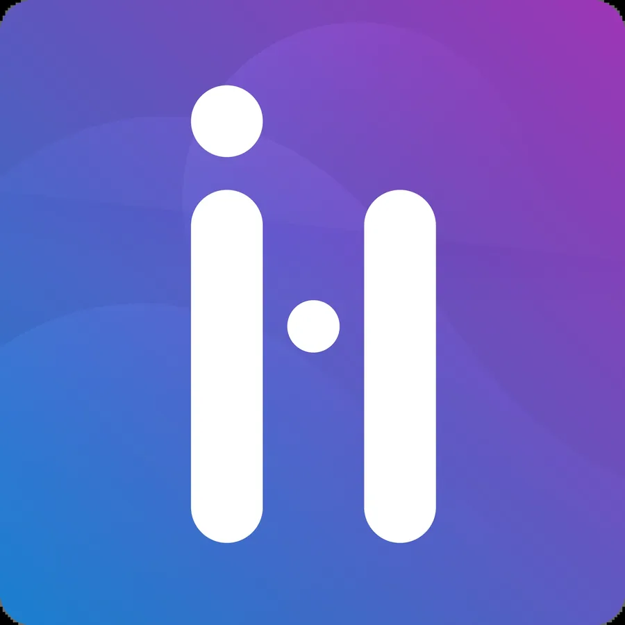 Ícono de aplicación de InHouse en degradado azul y violeta